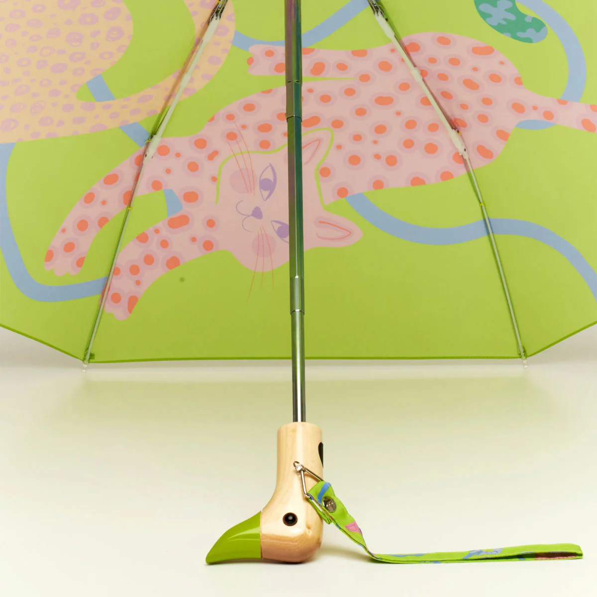 Lime Arty Cats Duck Umbrella - Image 6